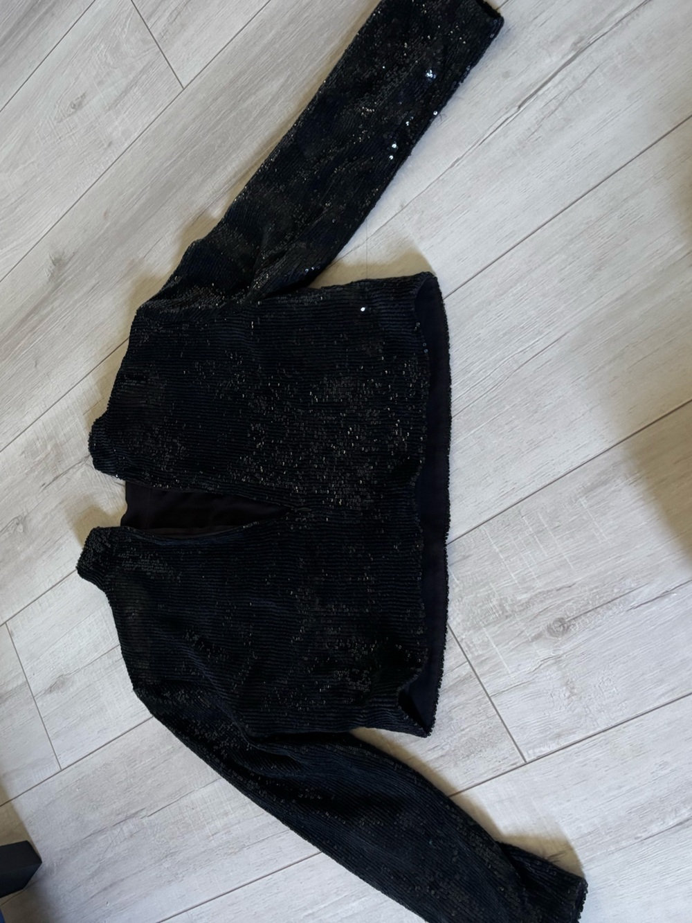 A.L.C. Black Sequined Cropped Blazer